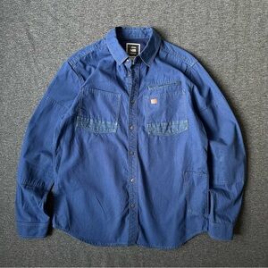 G-Star Men's Blue and Navy Shirt